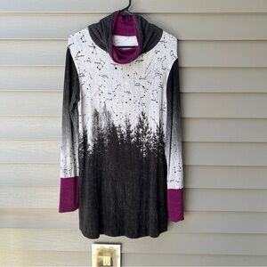 Constallation Print Top Zodiac Medium (Approx.) Long Sleeves Forest Print